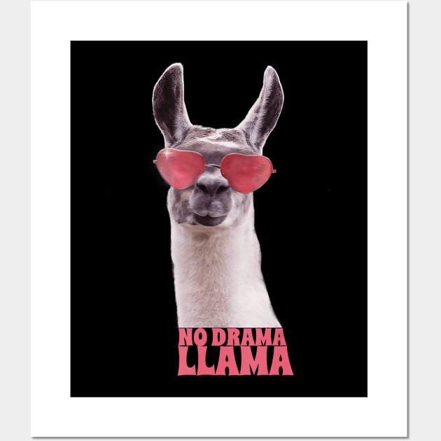 Funny Llama - Llama With Glasses - No Drama Llama Wall Art by JaydeMargulies